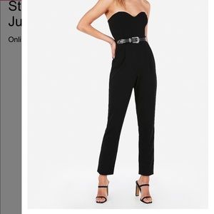 Express strapless sweetheart neck jumpsuit